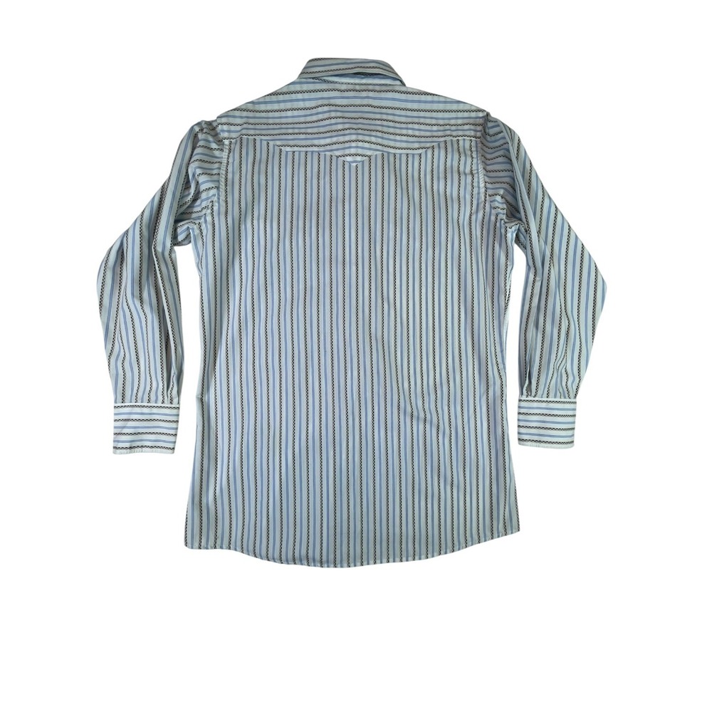 Cody James Western Shirt Mens Large White Gray Striped Cotton Pearl Snap Cowboy - Picture 7 of 8